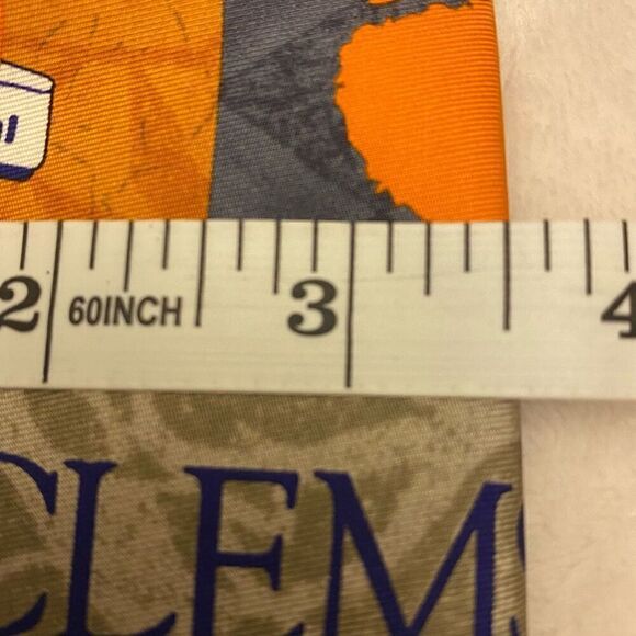 Eagles Wings University of Clemson Tigers Basketball Orange and Regalia Necktie - Picture 8 of 8